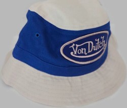 Von Dutch Kids Bucket Hat Beige &amp; Blue - One Size Unisex - New Without Tags - £11.59 GBP