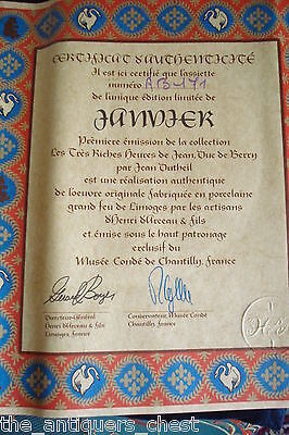 D'Arceau Limoges collector plate "January" NIB with original box and certs ORIGI Item image 9