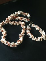 Estate Demi Cream &amp; Light Orange Sea Shell Nuggets Shard Necklace &amp; Bracelet –  - £13.32 GBP