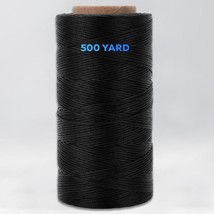 9 Ply Black Waxed Twine 1500 Feet 500 Yard Wax Lacing Cord 210D Polyeste... - £32.10 GBP