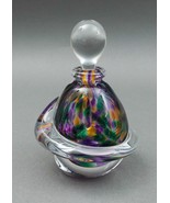 Roger Gandelman 2015  Signed Hand Blown Art Glass Perfume Bottle With Da... - £231.50 GBP