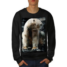 Wellcoda Polar Bear Wild Animal Mens Sweatshirt, White Casual Pullover Jumper - £23.62 GBP+