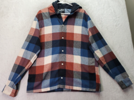 Hollister Shirt Men XL Multi Check Flannel Cotton Long Sleeve Hooded But... - £15.83 GBP