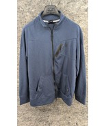 Spyder Active Mens Jacket Size L Zip Up Long Sleeve Pockets Blue Stretch - $16.99