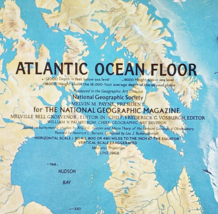 1968 Atlantic Ocean Floor Map National Geographic Double Sided 24.75 x 1... - $551.50 MXN