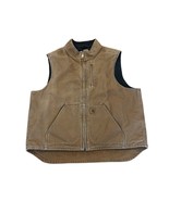 Carhartt V33-211 Sandstone Sherpa-Lined Mock-Neck Vest Full Zip Brown Me... - $89.16 CAD