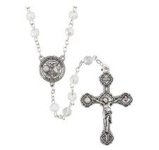 Women&#39;s RCIA Rosary Clear Glass Sacramental Symbol Catholic Gift Isaiah 43:1 - £11.83 GBP