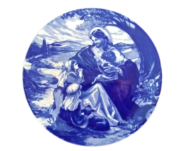 Bless the Little Children Avon Collectors Plate Cobalt Blue Christmas 19... - £3.90 GBP