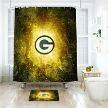 Green Bay FC Shower Curtain Bath Mat Bathroom Waterproof Decorative - $22.99+