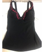 $88 Profile by Gottex Pink Overlay Swim Tankini Bikini Swimsuit Top Sz 8... - $37.15