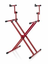 Gator - GFW-KEY-5100XRED - Deluxe Two Tier X Style Keyboard Stand - Nord Red - £199.76 GBP
