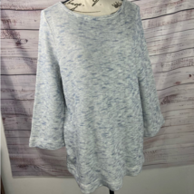 J Jill Pure Jill Tunic Sweater Womens M Scoop Neck Long Sleeve Cotton Heathered - £12.94 GBP