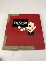 Vintage Po-Ke-No Pokeno Poker Keno Card Game 12 Board Set w/ Chips USA USED - £10.37 GBP