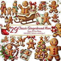 Gingerbread Man Clipart Bundle – Watercolor Christmas PNGs (Digital Down... - $2.95 CAD