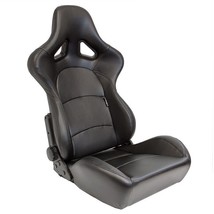 AUTOSTYLE BS2 x1 Universal Bucket Seat Black Synth Leather Fibreglass Back - £278.73 GBP