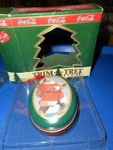 Coca-Cola Trim-A-Tree Collection 1990-1991 Santa Claus Coke Metal Tin Ornament - £5.99 GBP