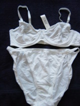 DKNY New White Cotton Size Medium Bra &amp; Bikini Set Underwire   - £11.76 GBP