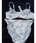 DKNY New White Cotton Size Medium Bra &amp; Bikini Set Underwire   - £11.77 GBP