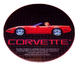 Corvette Original Pinball Machine NOS Plastic Promo Coaster New Style Car - £16.81 GBP