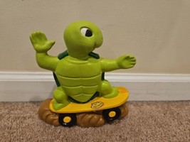 Vintage 70s Era Ceramic Skateboard Turtle, Handpainted 8.5&#39;&#39; Tall - £45.54 GBP