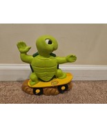 Vintage 70s Era Ceramic Skateboard Turtle, Handpainted 8.5&#39;&#39; Tall - £42.56 GBP