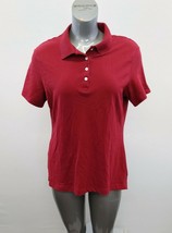 Lee Rider Women&#39;s Short Sleeve Polo Shirt Size XL Burgundy Cotton Blend - £7.77 GBP
