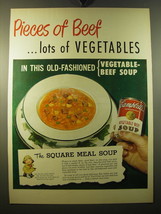 1950 Campbell&#39;s Vegetable-Beef Soup Ad - Pieces of Beef ..lots of Vegetables - £14.61 GBP