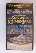 The Snows of Kilimanjaro VHS Video Tape Gregory Peck Susan Hayward Vintage Class - £5.17 GBP