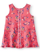 Wonder Nation Girls Patchwork Ruffle Woven Button Tank Top X-Large (14-16) Coral - £10.49 GBP