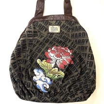 Ed Hardy Handbag Purse With Rhinestone Flower  Design Beaded Gem Womens ... - £18.27 GBP
