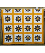 vintage quilt 100% Hand Sewn cotton LARGE Handmade 94&quot; x 79&quot; BEAUTIFUL &amp;... - $399.99