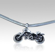 Motor Bike Stainless Steel Funeral Cremation Urn Pendant w/Chain for Ashes - £79.91 GBP
