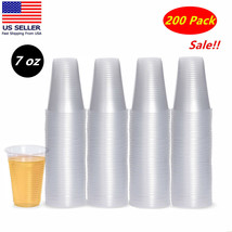 200 Pack 7 oz Disposable Clear Plastic  Drinking Cups For Events, Party, Picnic - £12.65 GBP