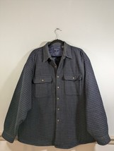 Van Heusen Mens XLarge Quilted Lining Flannel Shirt Jacket Plaid - £22.34 GBP