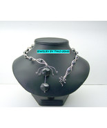 Wn13 .925 argentium sterling silver wire wrap torque braided with hematite  - £76.74 GBP