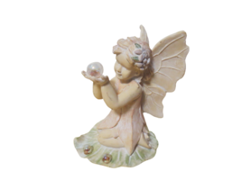 Resin Angel Figurine Holding Crystal Ball Yard Lawn Outdoor Decor 10&quot;T - £11.64 GBP