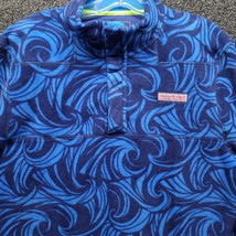 Vineyard Vines Men&#39;s Sz L Shep Shirt Blue Waves Harbor Fleece Pullover - £34.05 GBP