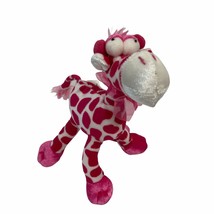 Pink Giraffe Plush Poseable Heart Bow Valentines Love Sweetheart 7&quot; - £5.01 GBP