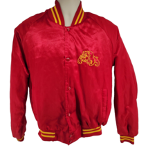 Fordham Marines Bulldog Satin Vintage Jacket Size L Red USMC - £30.54 GBP