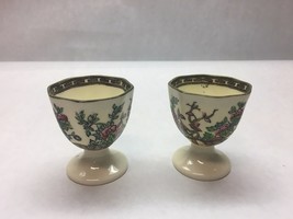 Vintage Coalport China Indian Summer Pattern Set Of Two Egg Cups Round Base - £35.73 GBP