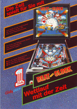 BEAT THE CLOCK Original German Flipper Pinball Machine Flyer Vintage Retro Promo - $32.40