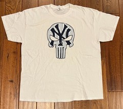 NEW YORK NY YANKEES PUNISHER Skull Baseball Graphic Tee Shirt XL Gildan MLB - £12.34 GBP