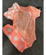 Baby Starters Infant Baby Girl Orange Daddy’s Girl 2 Piece Outfit Set Si... - $16.26 CAD