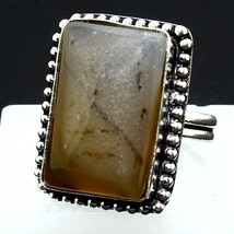 Bague carrée en agate naturelle du Montana, pierre précieuse, cadeau pour... - £5.26 GBP