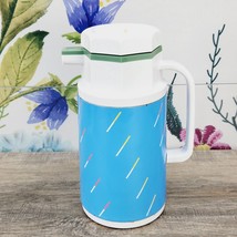 Gloria Vacuum Bottle Carafe Thermas Blue White RFS-10 Made in Japan Vintage MCM - £18.39 GBP