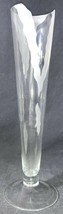 Crystal Open Frosted Border Trumpet Vase Made In Poland 20&quot; - £130.57 GBP