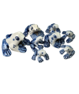 8 Vintage Delft Holland Blue White Frog Figurine Animal Porcelain Statue... - €34,86 EUR