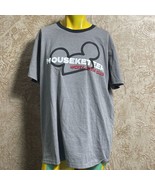 Mouseketeer Mickey Mouse Club Shirt Mens XL Gray Ringer Tee Disney - £9.42 GBP