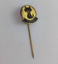 Vintage Catty Black Cat On Gold Tone German Stick Lapel Pin - £8.14 GBP