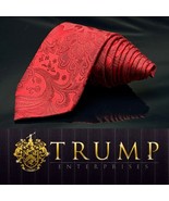 DONALD J. TRUMP  MEN&#39;S TIE 100% SILK  Dark Red Paisley 60” - $1,859.57 MXN